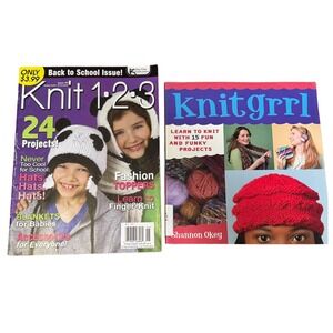 Knitgrrl Shannon Okey Book & Knit 1-2-3 Magazine Issue 6 Patterns Bundle A18Q